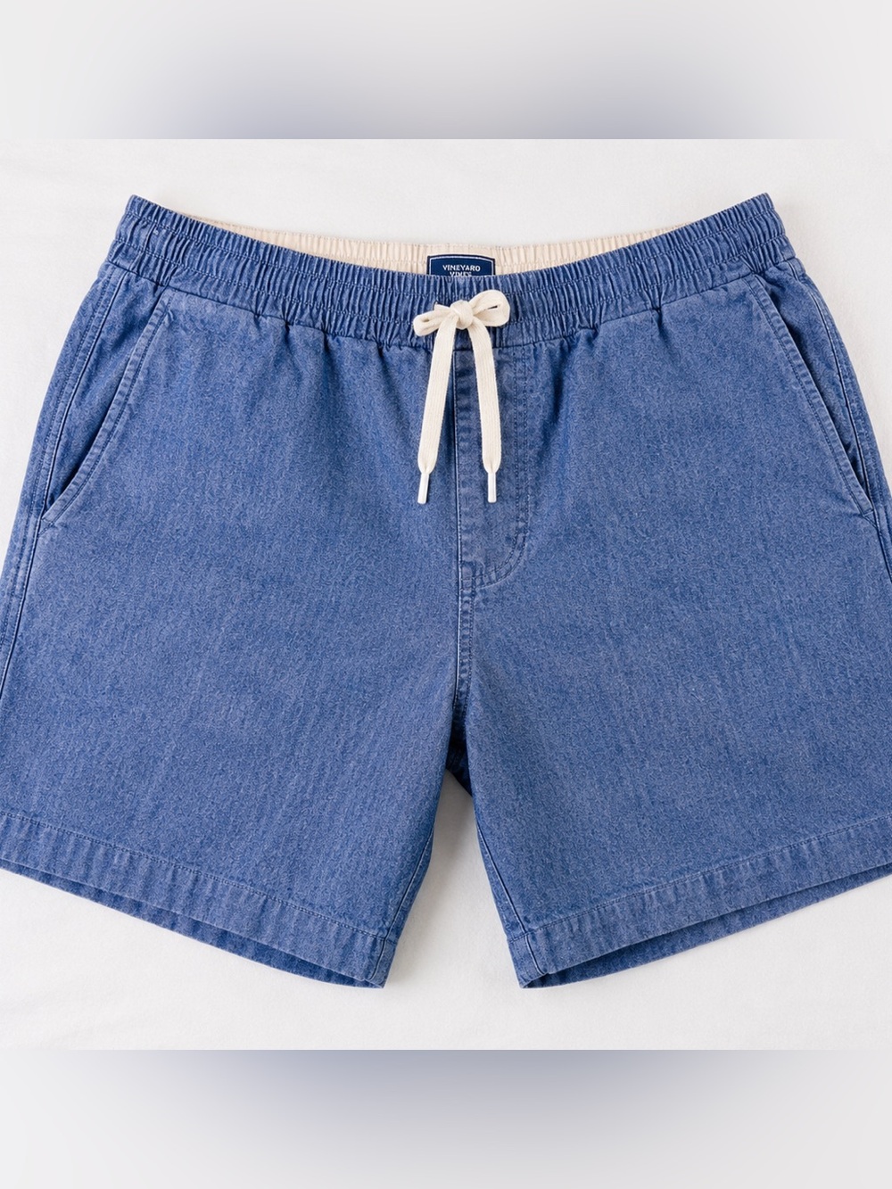 J.Crew Drawstring Shorts | Navy Denim Look Elastic Waist Casual Shorts